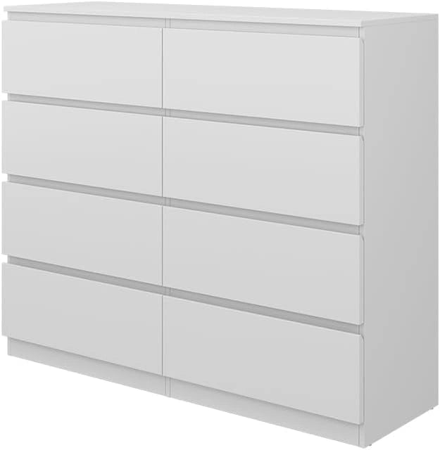 Armoire de Rangement Calisto avec Tiroirs, Blanc, 39x101.5cm, Id¨¦ale pour V¨ºtements et Objets Quotidiens
