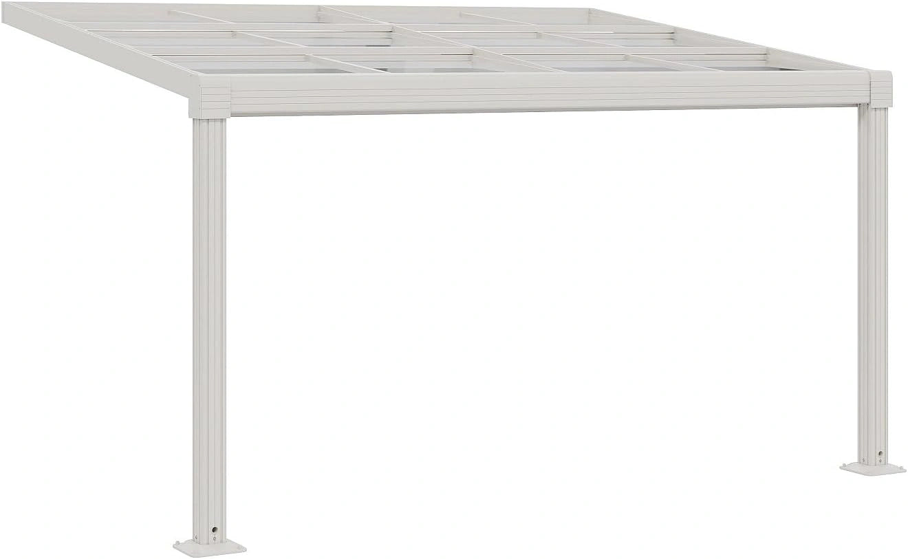 Pergola Murale en Aluminium avec Toit R¨¦tractable 12 m2 Blanc - IZEDA