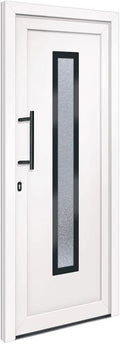 Porte d'entr¨¦e en PVC blanc 88x200 cm