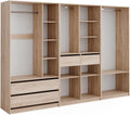 Armoire ¨¤ V¨ºtements Vicco Elmo Sonoma 280x200cm - Ensemble de 3 pour Rangement Polyvalent