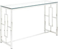 Console Clotilde en Verre Tremp¨¦ et Acier Chrom¨¦ - ¨¦l¨¦gance Moderne