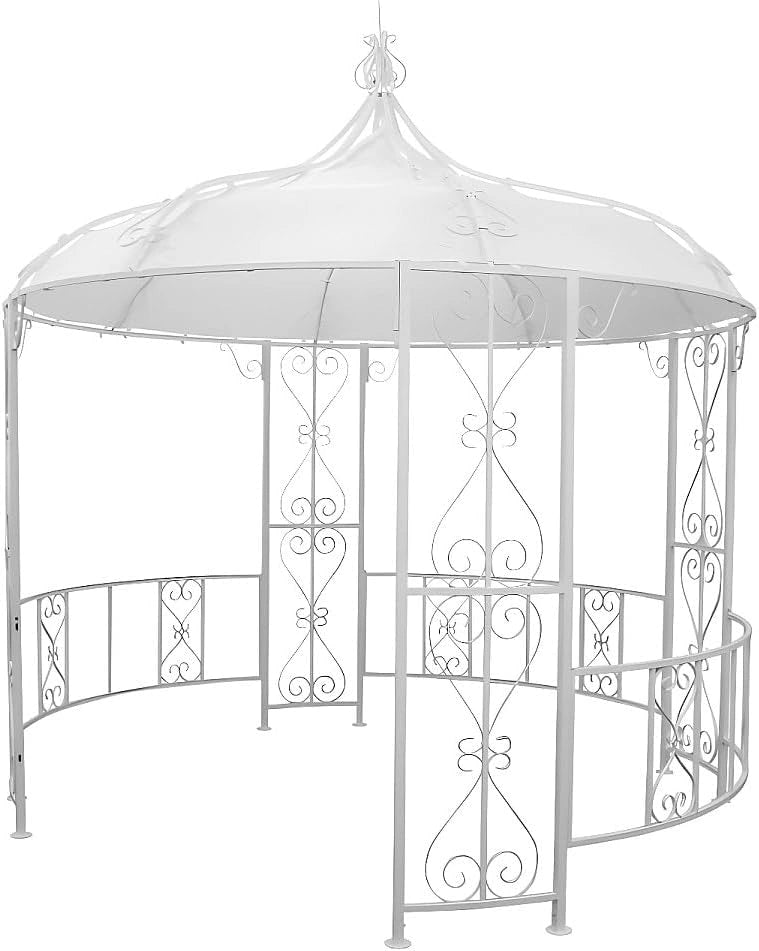 Kiosque de Jardin en M¨¦tal Style Fer Forg¨¦ 300 cm x 305 cm Blanc - TILCARA