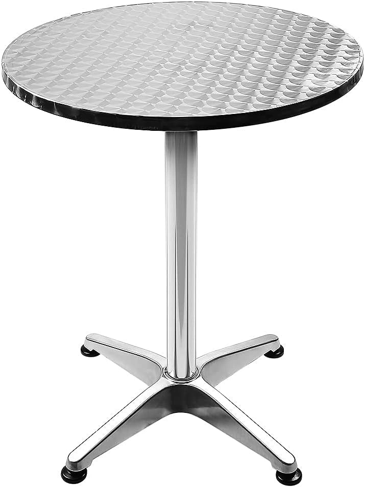 Table de Bistrot de Jardin R¨¦sistante, Acier Inoxydable, Hauteur R¨¦glable 70-110cm