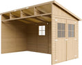 Abri de Jardin en Bois avec Fen¨ºtres - 8 m2 H243x216x416 cm