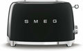 Grille-pain Smeg 2 Tranches Noir, 950W, 6 Niveaux, Fonction Bagel et D¨¦cong¨¦lation