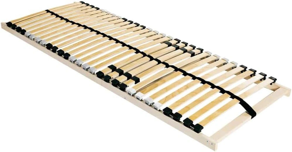 Cadre de lit en bois de h¨ºtre massif 70x190 cm, design moderne, support ergonomique