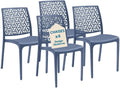 Tomaino - Lot de 6 chaises empilables en plastique avec accoudoirs pour cuisine et ext¨¦rieur