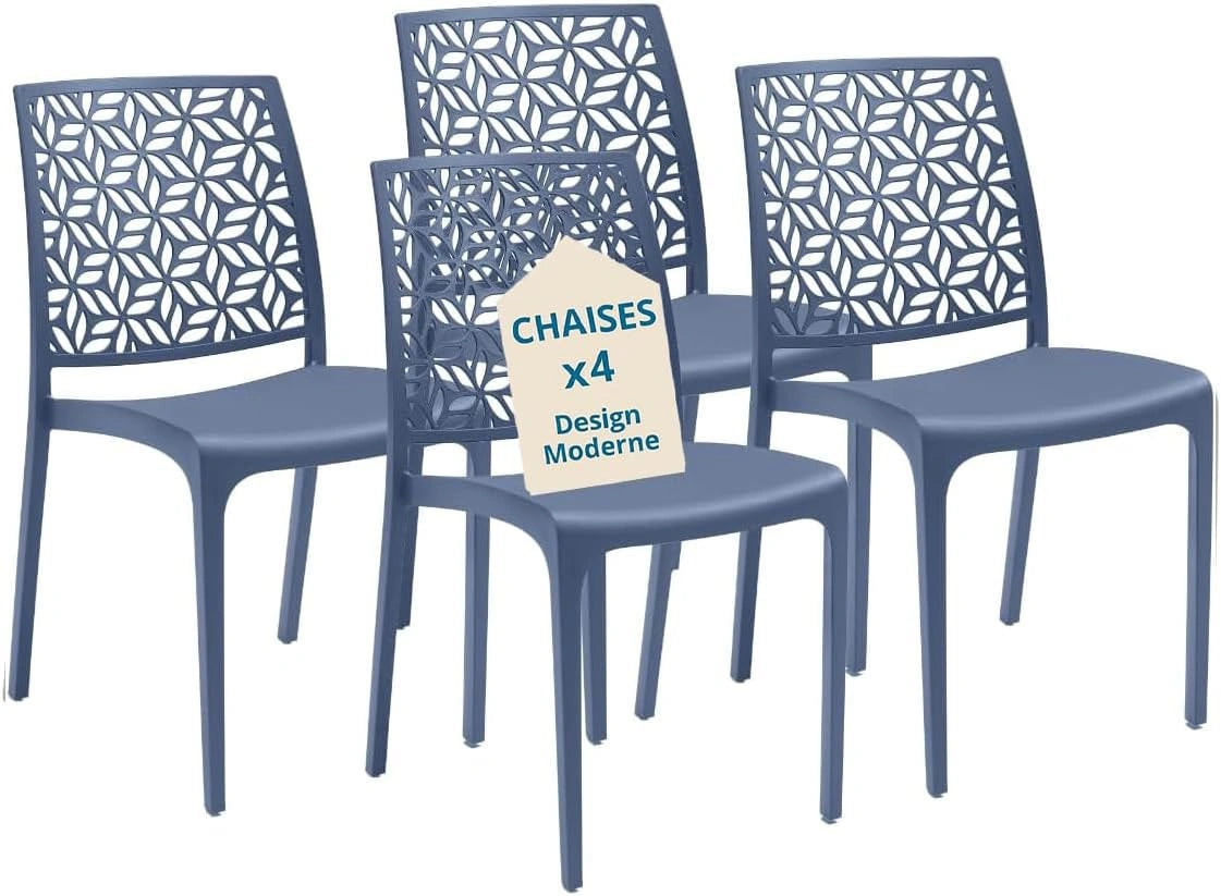 Tomaino - Lot de 6 chaises empilables en plastique avec accoudoirs pour cuisine et ext¨¦rieur
