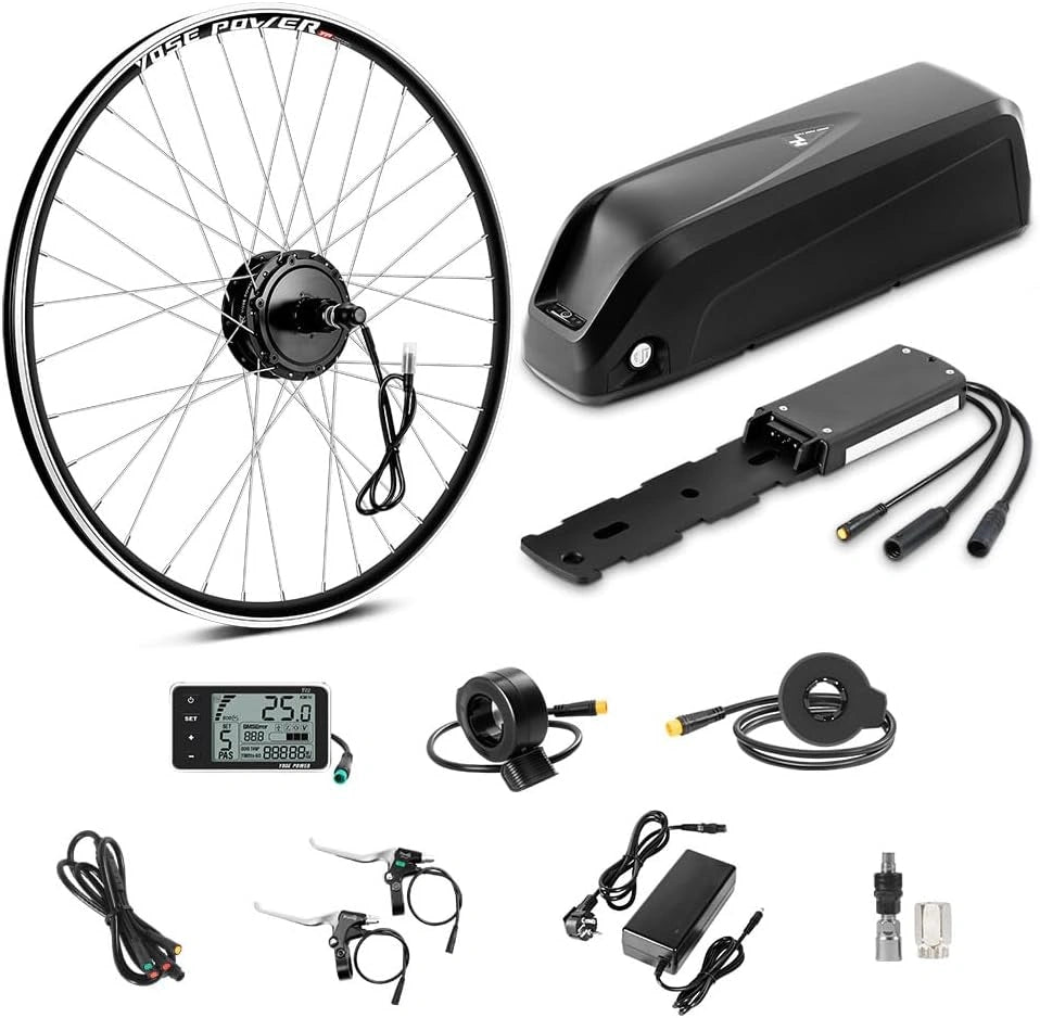 Kits de Conversion V¨¦lo ¨¦lectrique SEASON 36V Moteur Arri¨¨re pour Roues 26-28 Pouces avec Batterie et Chargeur