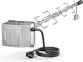 Kit R?tisserie Universel en Acier Inoxydable avec Brochette et Moteur ¨¦lectrique 220-240 V, 120 cm