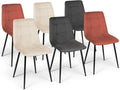 Chaises Mila en Velours Lot de 6 - Terracotta, Gris Fonc¨¦, Beige