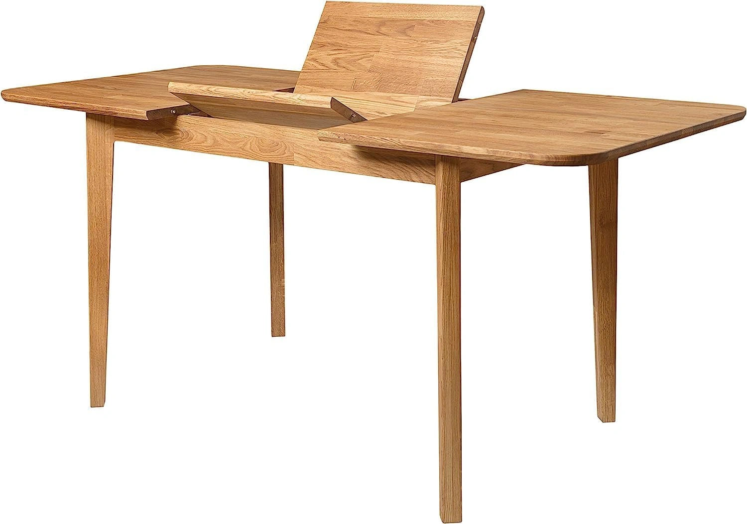 Table Extensible en Ch¨ºne Massif Scandinave pour Salle ¨¤ Manger, 4-8 Personnes, 120-160 x 80 x 75 cm, Design Moderne