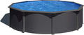Kit Piscine Hors-Sol Gre 350GY - Structure Ronde en Acier Anthracite, ? 350x120 cm