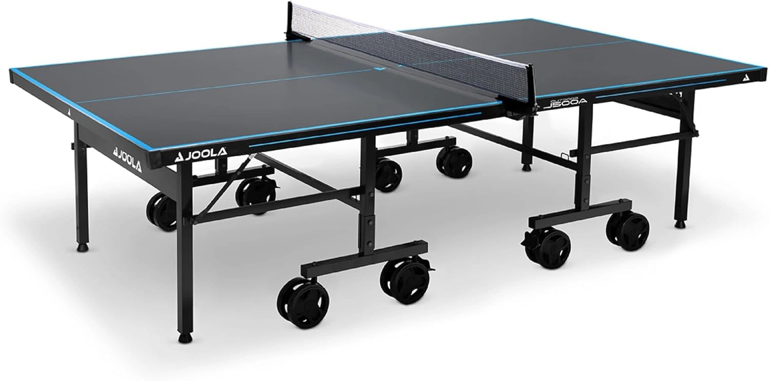 Table de Ping-Pong Professionnelle JOOLA en Aluminium 6mm - Surface R¨¦sistante aux Intemp¨¦ries - Installation Rapide