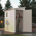 Abri de Jardin en R¨¦sine Beige avec Fen¨ºtre et Ventilation - 2,09m2, Kit de Fondation et Structure en Acier Galvanis¨¦