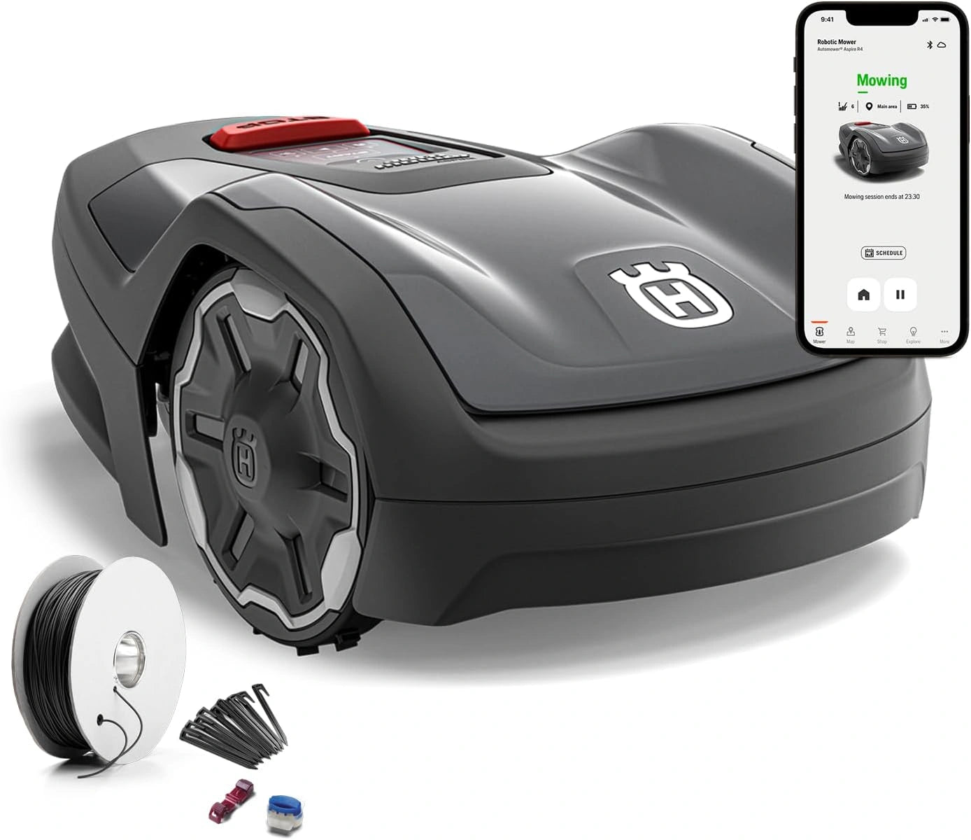 Robot Tondeuse Husqvarna Automower Aspire R4 - 400 m2, Contr?le App, Wi-Fi/Bluetooth