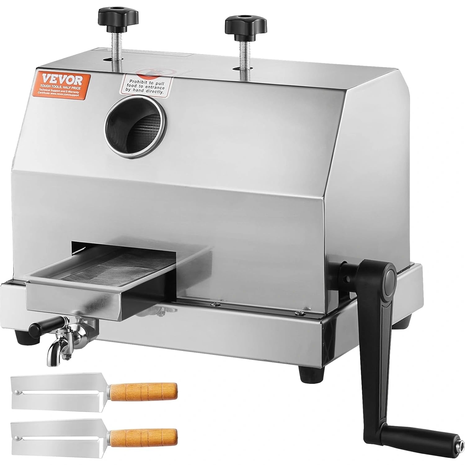 VEVOR Presse ¨¤ Jus de Canne ¨¤ Sucre Manuel en Acier Inoxydable 50 kg/h avec 3 Rouleaux pour Usage Domestique et Professionnel