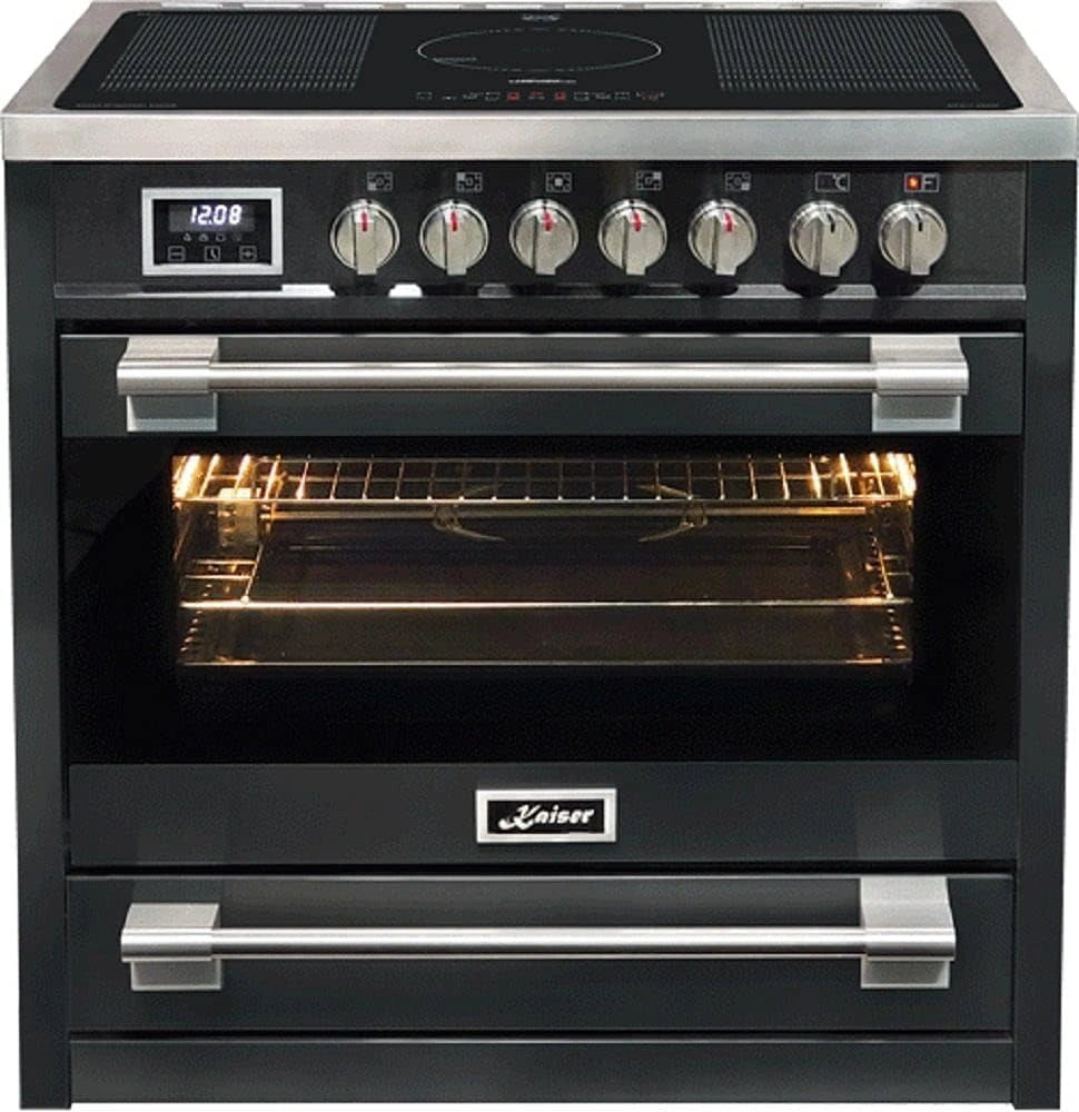 Cuisini¨¨re ¨¦lectrique ¨¤ Induction 90 cm Kaiser Empire - 5 Zones, Multifonction, Auto-nettoyage, 115L