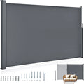 Paravent Extensible 180 x 300 cm pour Balcon et Jardin, Protection Solaire et Intimit¨¦, Gris Fonc¨¦