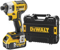 DEWALT - Visseuse ¨¤ Chocs Sans Fil 18V XR 5Ah ¨C Moteur Brushless ¨C Coffret TSTAK, 2 Batteries et Chargeur Inclus ¨C 3 Vitesses ¨C Mandrin 1/4''