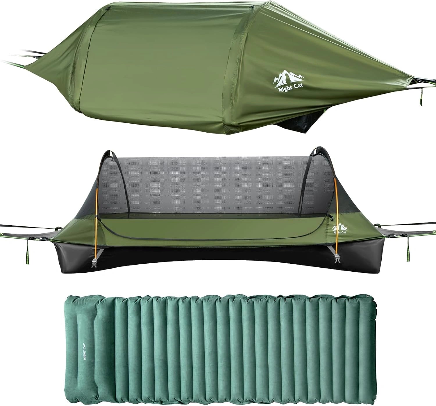 Hamac de Randonn¨¦e avec Moustiquaire et Protection Imperm¨¦able pour 1 Personne - Vert