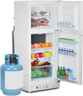 R¨¦frig¨¦rateur ¨¤ Gaz SMETA 220V 175L avec Cong¨¦lateur 46L - Silencieux, Id¨¦al pour Camping-Car, Caravane, Garage, Maison ou Maison Mobile - Blanc