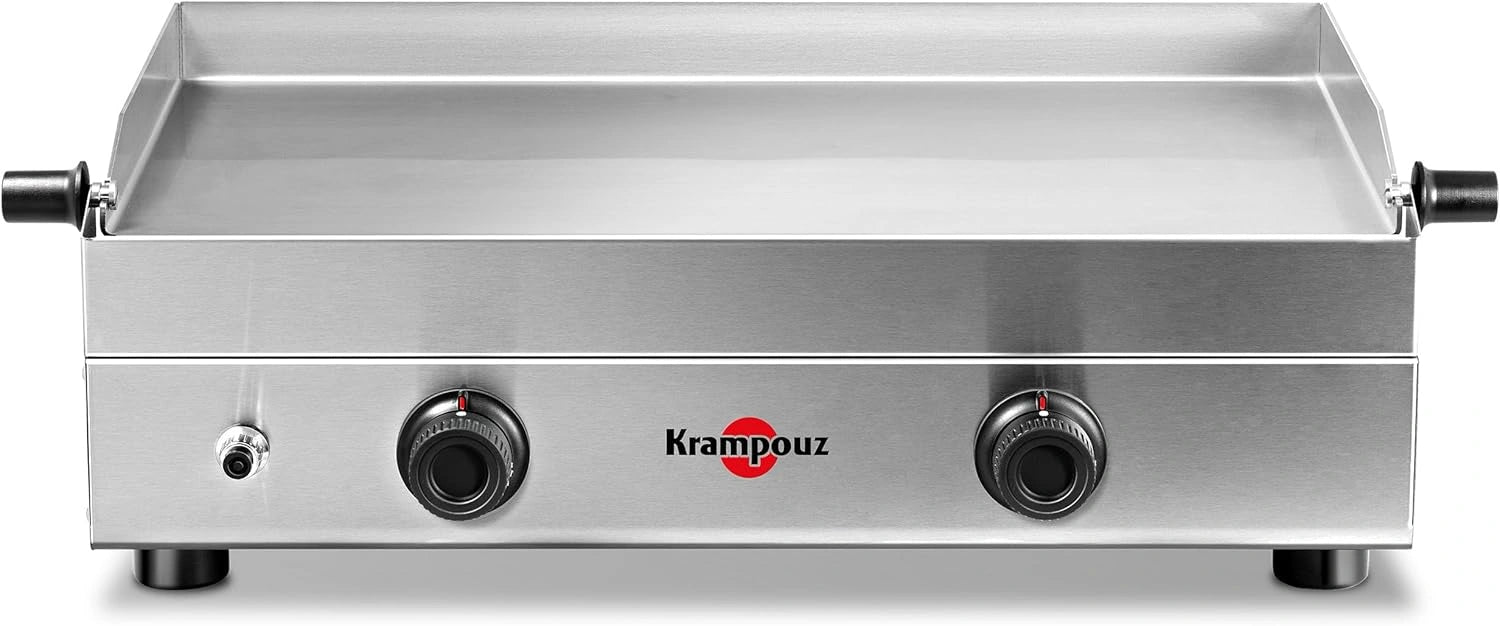 Plancha ¨¤ Gaz en Inox KRAMPOUZ SAVEUR - 2 Zones de Cuisson - Nettoyage Facile - Fabriqu¨¦ en France