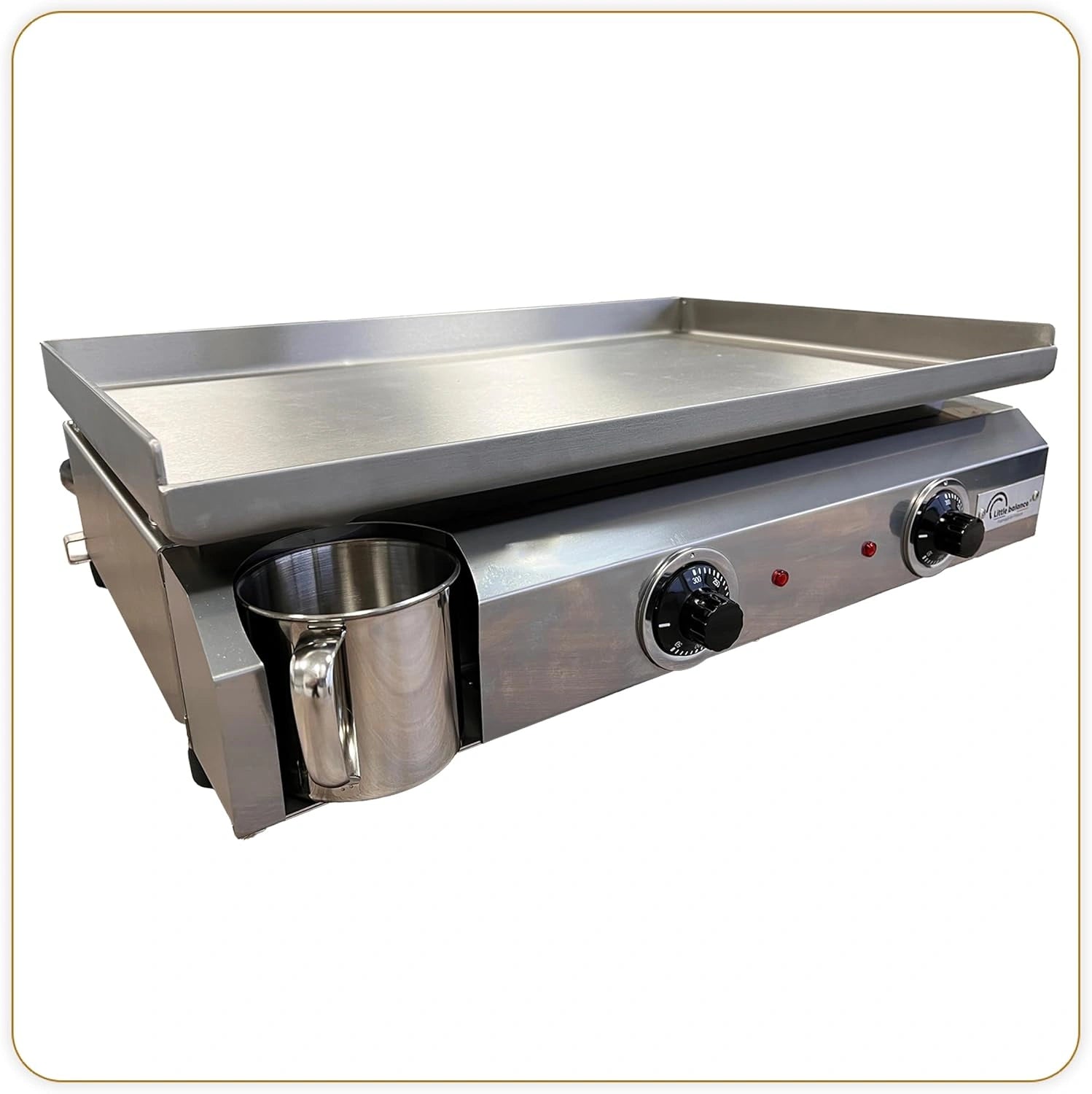 Plancha ¨¦lectrique Professionnelle, Double Zone, 3000W, Tout Inox, Fabriqu¨¦e en France