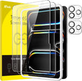 JETech Film Protecteur pour iPad Pro 13" (2025/2024) avec Verre Tremp¨¦ et Protection de Cam¨¦ra, Installation Facile, Anti-Rayures, Lot de 2