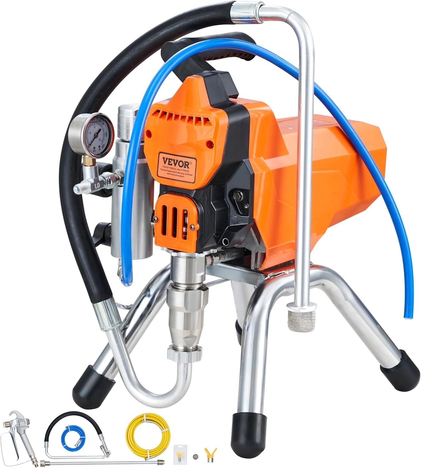 VEVOR Pistolet Peinture Haute Pression 2200W, 3000 PSI, Moteur sans Balais, Int¨¦rieur Ext¨¦rieur