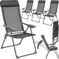 Ensemble de 4 Chaises de Jardin Tectake avec Accoudoirs, Aluminium Inclinable pour Terrasse