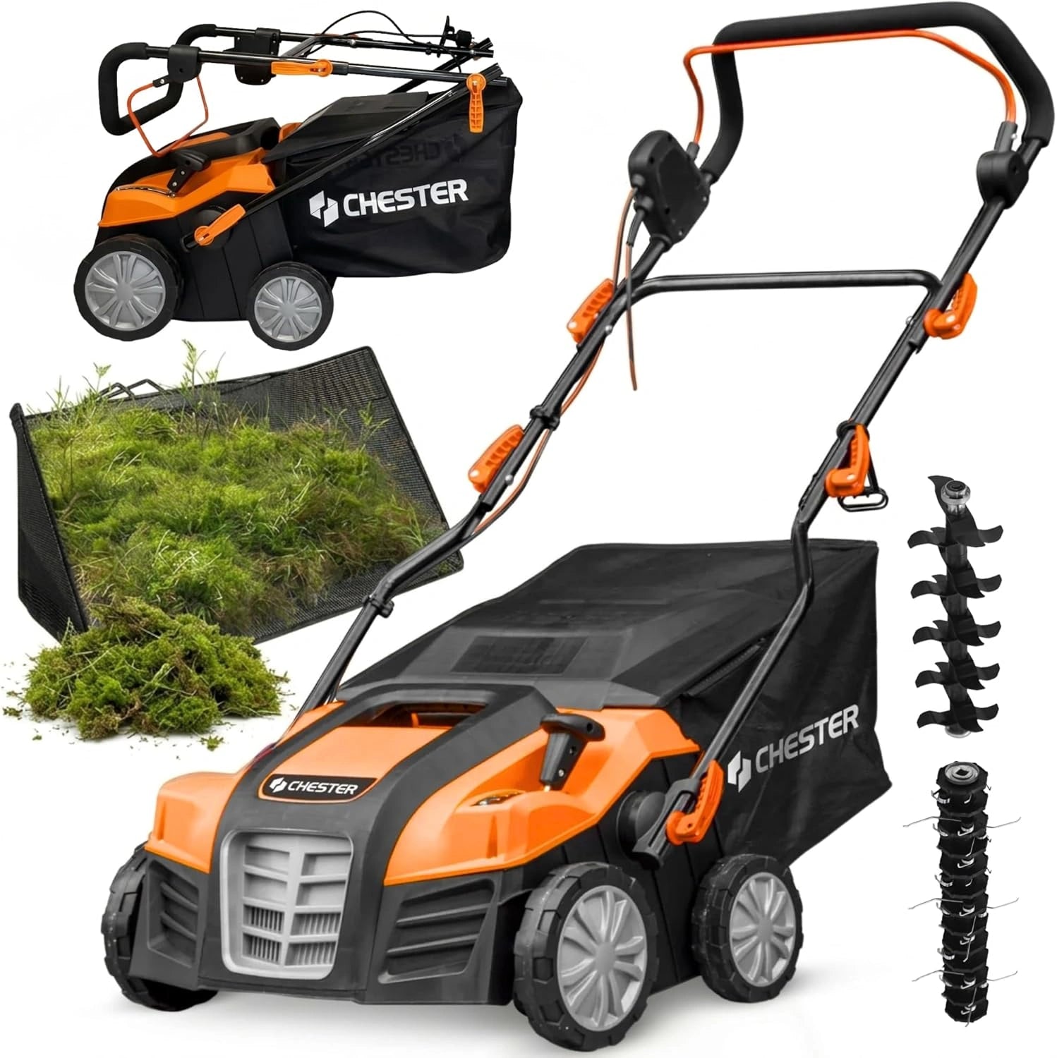 Scarificateur et A¨¦rateur ¨¦lectrique 1800W, Largeur 40cm, 5 R¨¦glages, Bac 55L