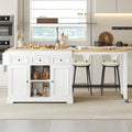 ?lot de Cuisine Mobile avec Plan de Travail Extensible et Rangement, Blanc