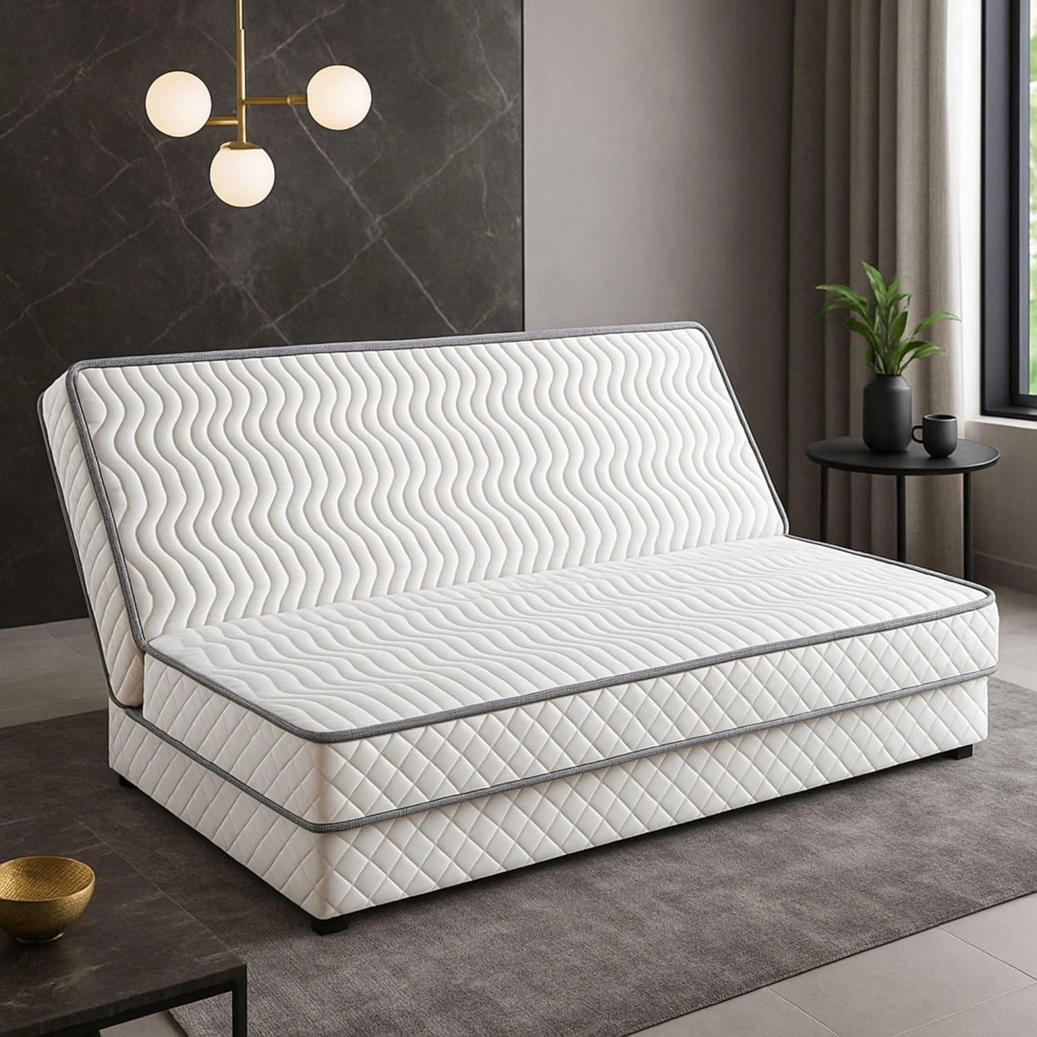 Matelas Clic-Clac Confort 140x200 cm - Assise Ergonomique 70 cm - 5 Zones - Noyau Haute R¨¦silience Respirant