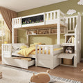 Lit superpos¨¦ enfant en bois massif avec tableau noir, rangement, ¨¦chelle, et tiroirs 90x200/140x200