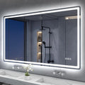 Miroir de Salle de Bain LED Bluetooth avec ¨¦clairage, 120x70cm, Anti-bu¨¦e, Temp¨¦rature de Couleur R¨¦glable, M¨¦moire, Verre Tremp¨¦ Haute D¨¦finition, IP44, Installation Horizontale/Verticale