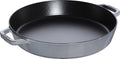 STAUB Po¨ºle en Fonte avec Double Poign¨¦e, Ronde, 34 cm, Gris Graphite