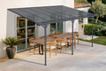 Abri Voiture Pergola Murale en Aluminium 435x300 cm Anthracite Moderne, Protection UV pour Terrasse et V¨¦hicule