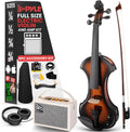 Violon ¨¦lectronique Silencieux 4/4 pour Adulte avec Amplificateur 10W et Accessoires - Instrument Orchestral en Bois Massif