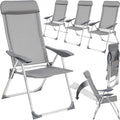 Lot de 4 Chaises de Jardin Pliantes en Aluminium avec Accoudoirs - Confort Ext¨¦rieur Terrasse
