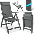 Ensemble de 6 Chaises de Jardin R¨¦glables en Aluminium avec Coussin - Anthracite