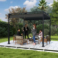 Pergola M¨¦tal ¨¦tanche et R¨¦sistante Hiver, 3x3m, Toit Lamelles, Protection Solaire, Noir